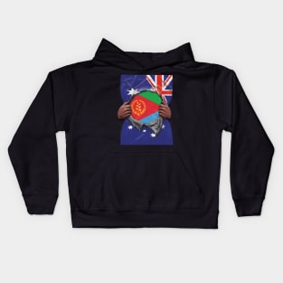 Eritrea Flag Australian Flag Ripped Open - Gift for Eritrean From Eritrea Kids Hoodie